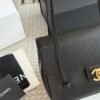 Chanel Small Flap Bag Grained Shiny And Gold Tone Black 8.7 Inches AS6130 B23483 94305