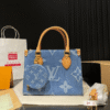 Louis Vuitton Onthego Small Denim Monogram 9.8 Inches