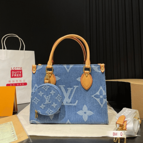Louis Vuitton Onthego Small Denim Monogram 9.8 Inches