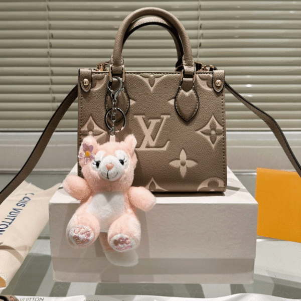 Louis Vuitton Onthego Mini Monogram Taupe Beige 7 Inches