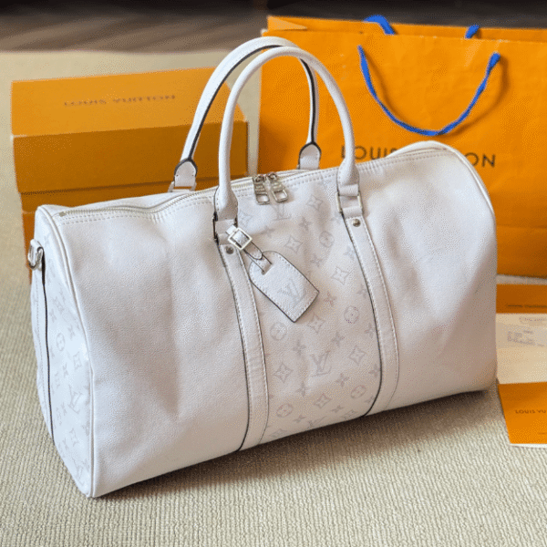 Louis Vuitton Keepall 40 Monogram Empreinte White 15.7 Inches M30885