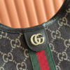 5-548 Gucci Gg Ophidia Giglio Tote Shoulder Bag Black 9.8 Inches 853971 FAFYU 1155