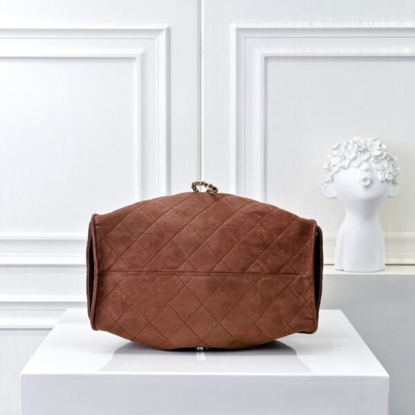Chanel 25 Small Handbag Gold Tone Metal Brown 9.8 Inches