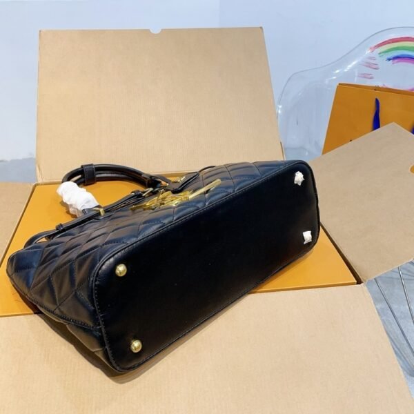 Saint Laurent Calfskin Leather Handbag Black 33Cm