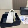 Chanel Flap Bag With Camellia Flower Chain White 26cm