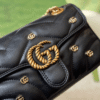 Gucci Gg Marmont Studded Matelessé Shoulder Bag Black 8.7 Inches