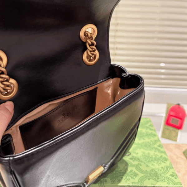 Gucci Gg Marmont Square Shoulder Bag Black 7.1 Inches
