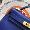 [Premium Quality] – Hermès Kelly Mini II Bag Blue 7.5 Inches