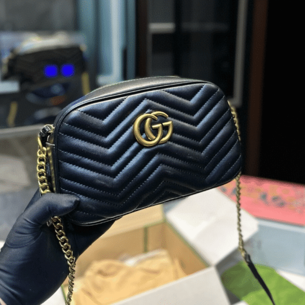 Gucci Gg Marmont Camera Bag Black 9.1 Inches