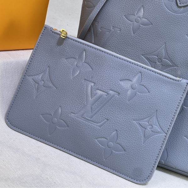 Louis Vuitton Neverfull MM Monogram Empreinte Blue 12.2 Inches M46482