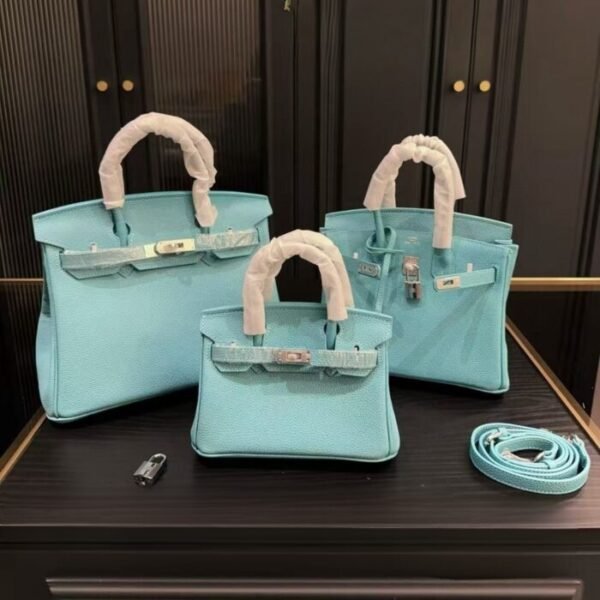 Hermes Birkin 30 Bag Paon Epsom Palladium Hardware Blue 30Cm