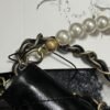 [Premium Quality] – Chanel 22 Mini Handbag Shiny Crystal Pearls Gold Tone Metal Black 7.8 Inches As3980 B10672 94305