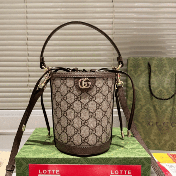 Gucci Ophidia Mini Bucket Bag Gg Canvas 4.7 Inches