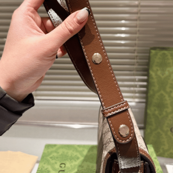 Gucci Horsebit 1955 Mini Saddle Bag Brown 7.1 Inches