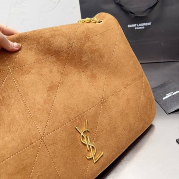 6-129 Saint Laurent Large Jamie 4.3 In Suede Brown 16.9 Inches 7424311U8P72102