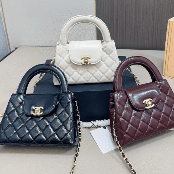 Chanel Mini Top Handle Flap Bag Burgundy 8.3 Inches