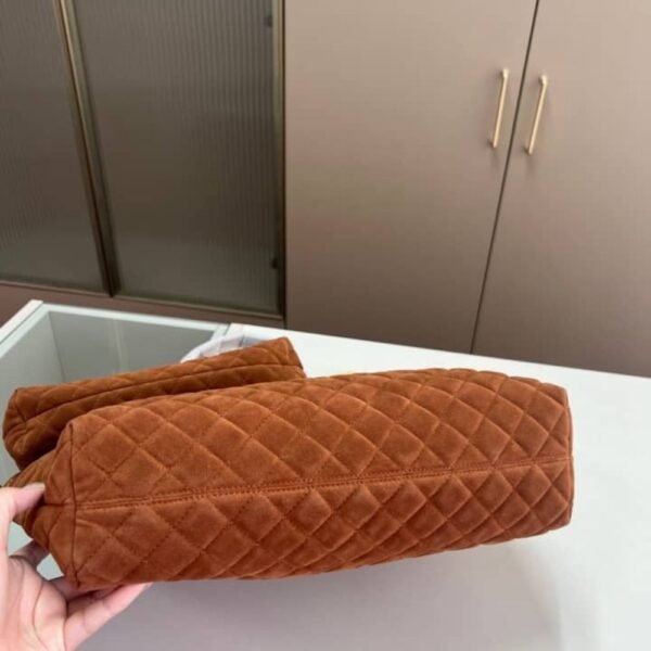 Saint Laurent Large Tote Bag In Suede Copper 14.2 Inches