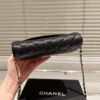 Chanel Flap Bag Woc (Wallet On Chain) Black 7.5 Inches