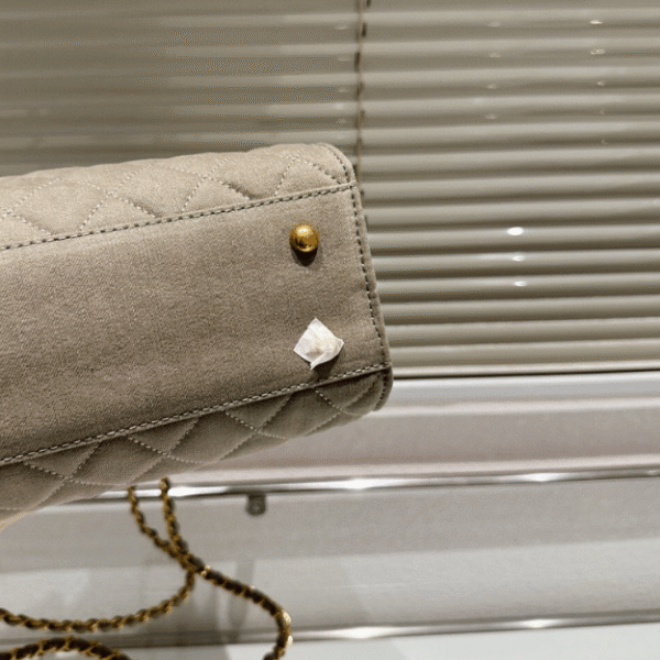 Chanel Vintage Style Shopping Bag Khaki 13.8 Inches
