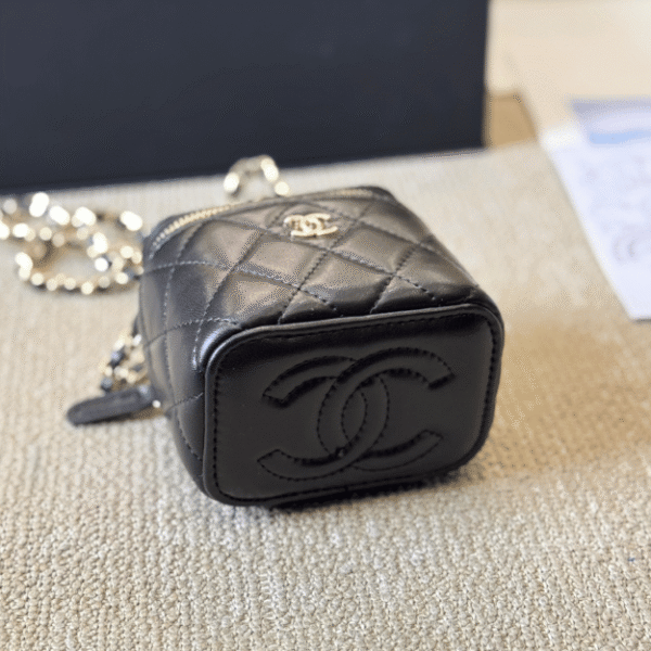 Chanel Mini Square Vanity Case Black 3.9 Inches