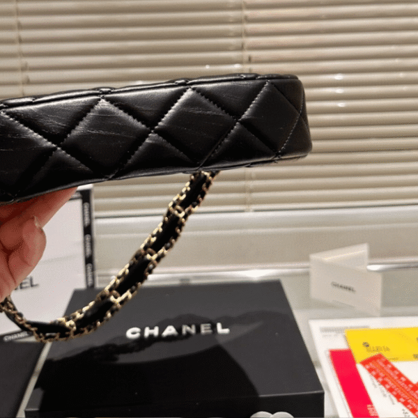 Chanel Woven Straw Tote Bag Black 15.0 Inches