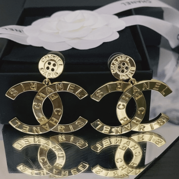 Chanel Paris Button Earrings