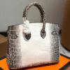 6-177.png Hermès Birkin Bag 25 White Crocodile Pattern 10.2 Inches