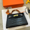 6-191 Hermès Kelly Mini Bag Black Crocodile 7.9 Inches