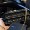 6-236 Saint Laurent Sunset Bag Black Croc 9 Inches 442906DND0J1000