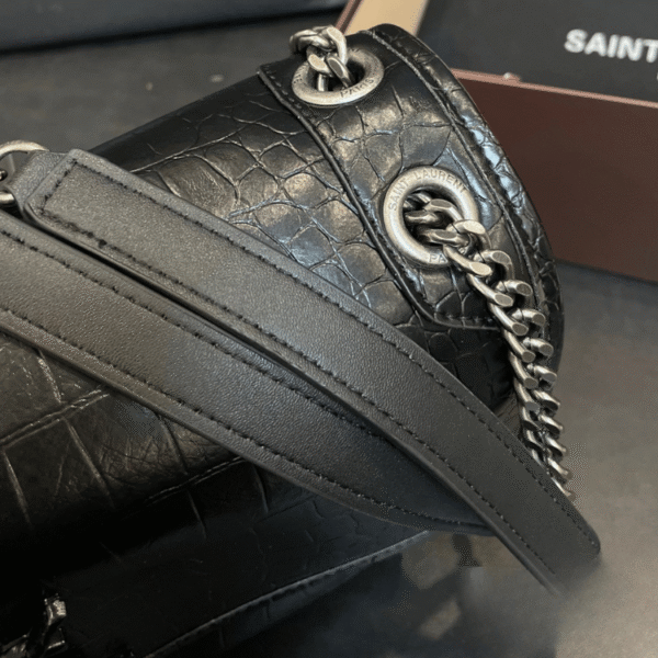Saint Laurent Niki Bag Black Croc 11 Inches
