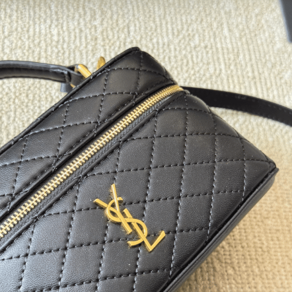 Saint Laurent Quilted Mini Vanity Bag Black 7.1 Inches 7667311El071000