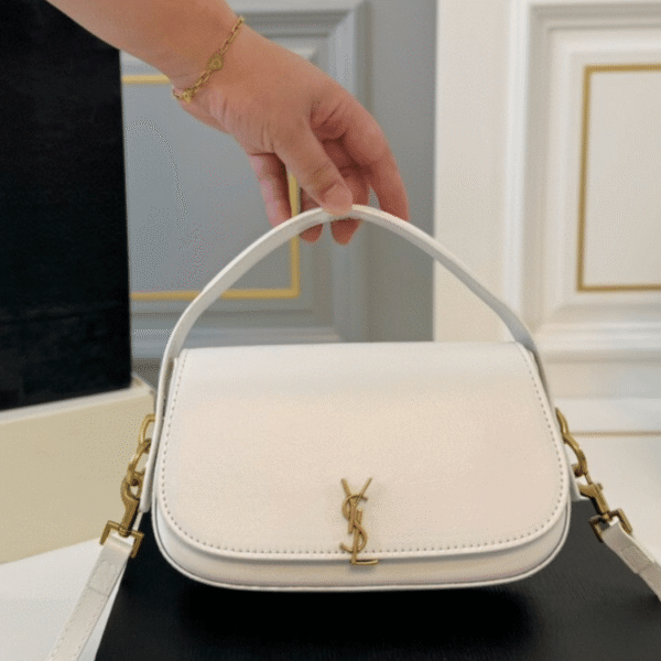 Saint Laurent Voltaire Shoulder Bag Mini White 8.3 Inches