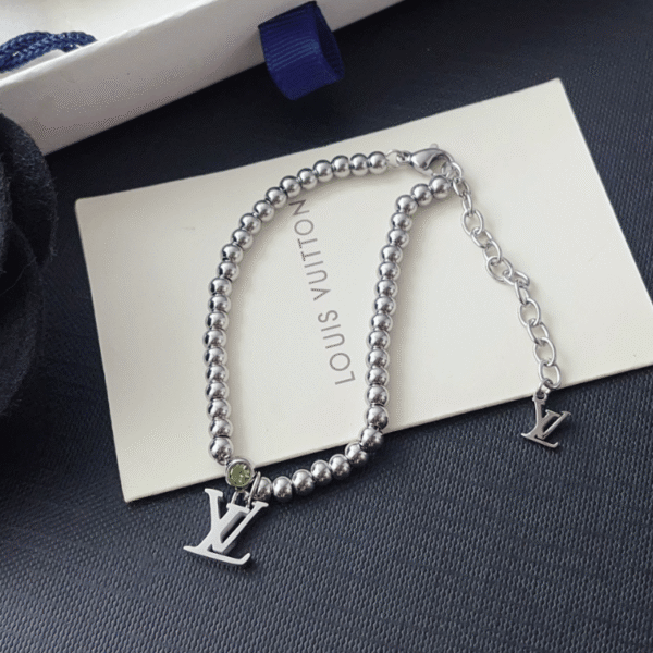 Louis Vuitton Lv Charm Bead Bracelet Silver-Tone