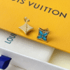 Louis Vuitton Monogram Flower Tile Stud Earring Gold-Tone Q16641
