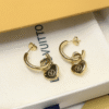 Louis Vuitton Love Lock Heart Hoop Earrings Gold-Tone