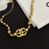 Chanel Cc Logo Bead Bracelet Gold-Tone