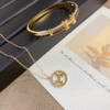 Hermès H Circle Pendant Necklace Gold-Tone