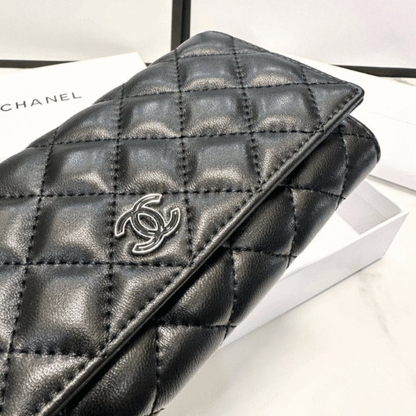 Chanel Classic Small Flap Wallet Black Caviar Silver Hardware 4.7 Inches