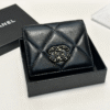 Chanel 19 Tri-Fold Wallet Black Gold/Chain Hardware 4.3 Inches
