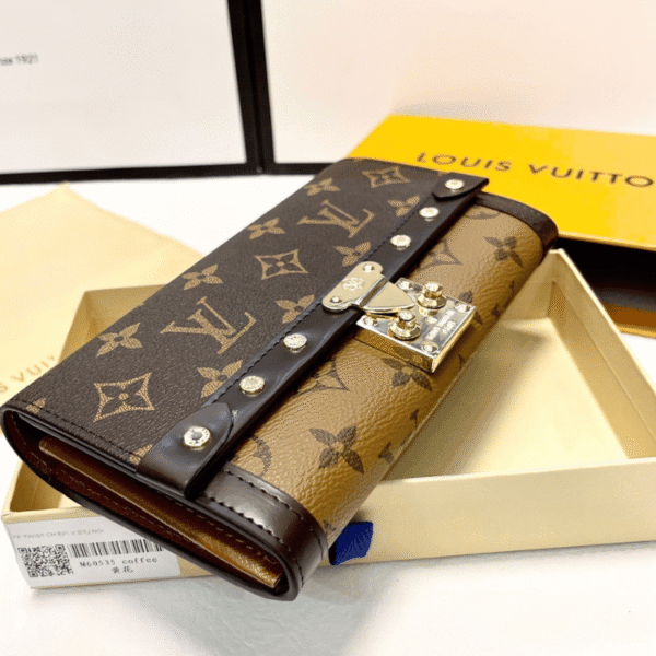 Louis Vuitton Trunk Long Wallet Monogram Brown 7.5 Inches