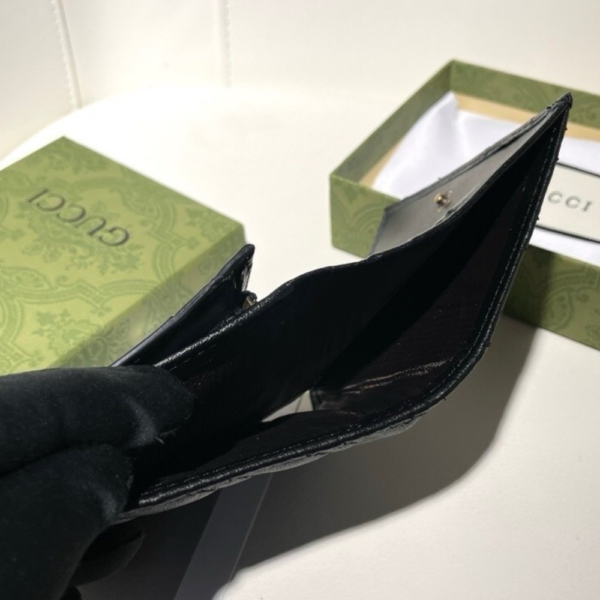 Gucci Gg Marmont Card Case Wallet Black 4.5 Inches
