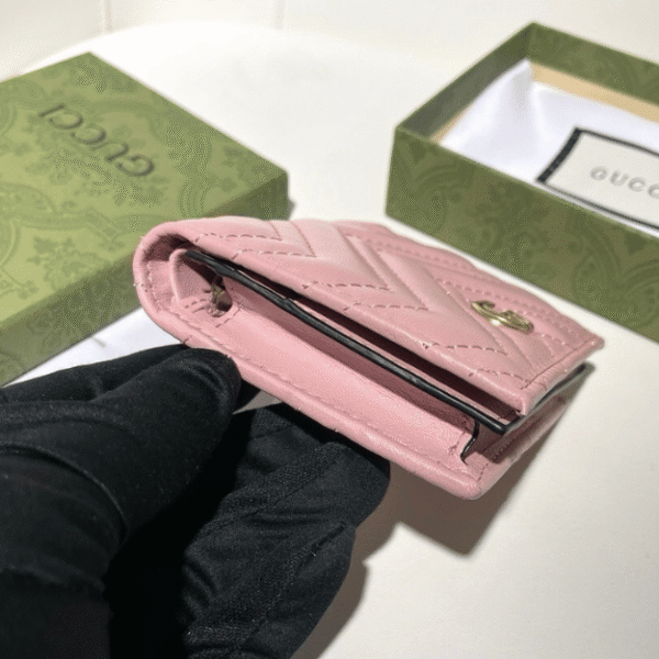 Gucci Gg Marmont Small Wallet Pastel Pink 4.5 Inches 466492 Dtd1T 5909
