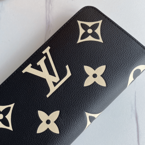 Louis Vuitton Zippy Wallet Bicolor Black/Beige 7.7 Inches