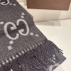 6-319.png Gucci Monogram Wool Scarf Grey/Black 70.8 Inches