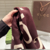 Gucci Jumbo Gg Monogram Wool/Cashmere Scarf Burgundy/Beige 74.8 Inches