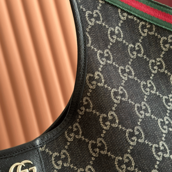 6-361 Gucci Gg Ophidia Giglio Tote Shoulder Bag Black 9.8 Inches 853971 FAFYU 1155