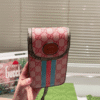 Gucci Ophidia Phone Bag Gg Supreme Pink 7 Inches