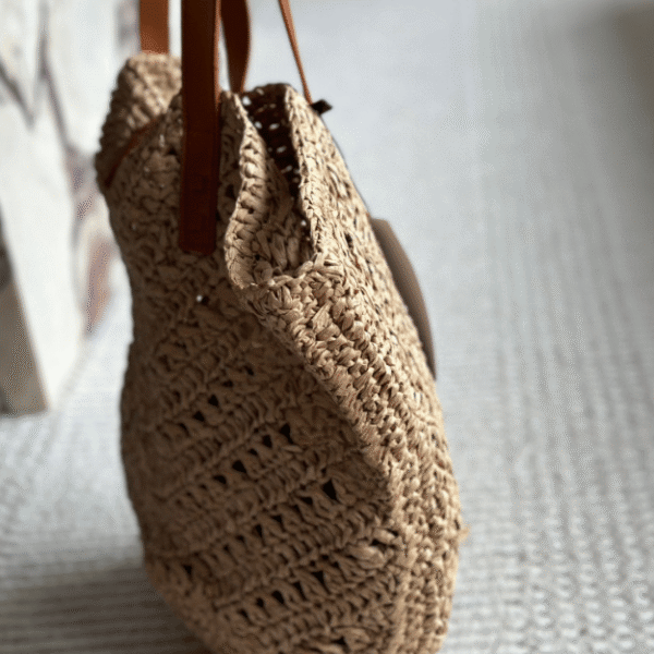 Saint Laurent Panier Large Raffia Tote Bag 15 Inches