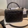 6-44 Chanel Flap Bag With Top Handle Bag With Gold Metal Black 9.8 Inches A92236 Y60767 94305