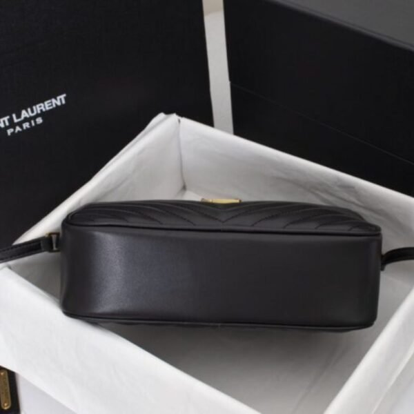 6-52 Saint Laurent Lou Camera Bag In Quilted Black Gold Leather 9 Inches 612544Dv7071000